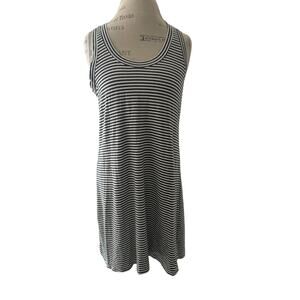 Moosejaw Women's Navy and White Striped Sleeveless Dress Size Large EUC